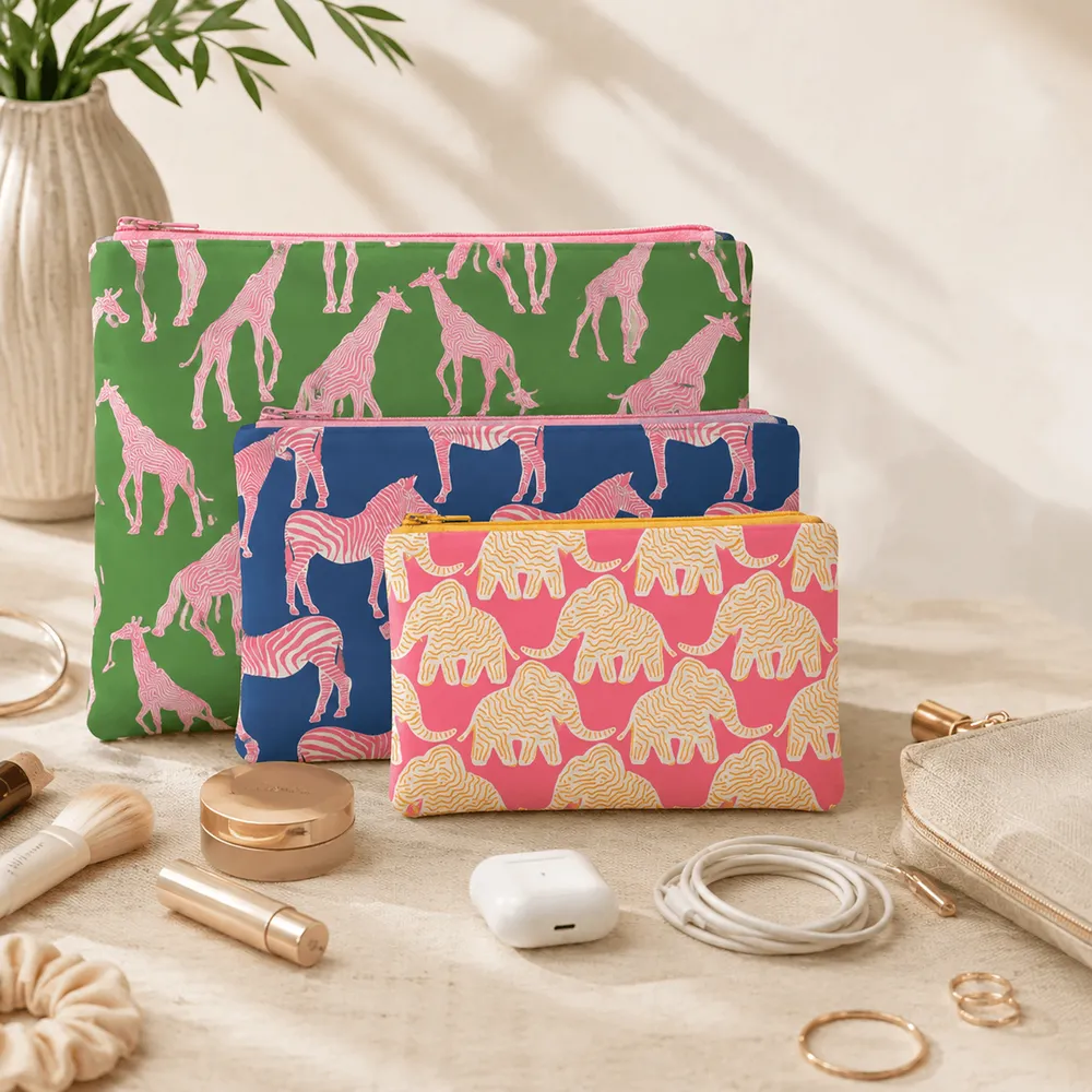 Safari Pop Zip Pouch Trio (set 3)
