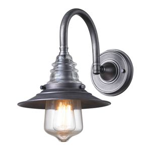 Insulator Glass 14'' High 1-Light Sconce - Weathered Zinc 1