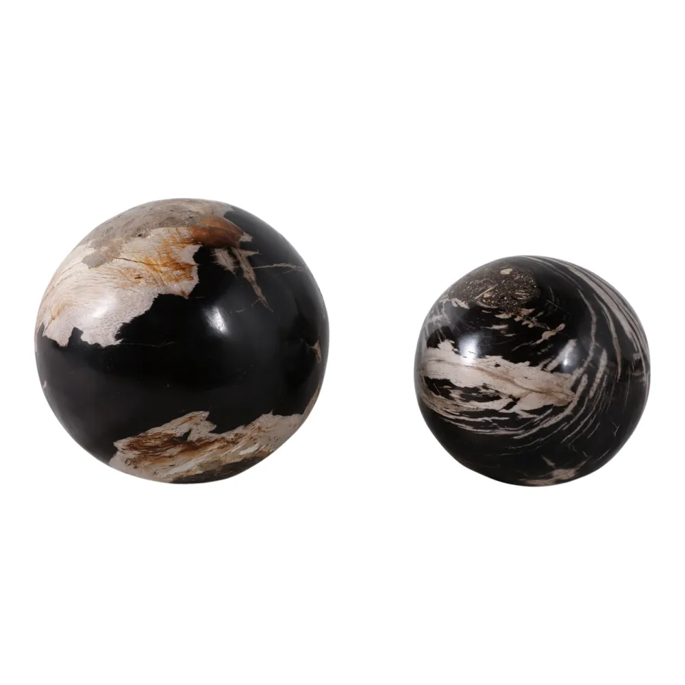 ELDERVIEW SET OF 2 BLACK ORBS 6 (IN)