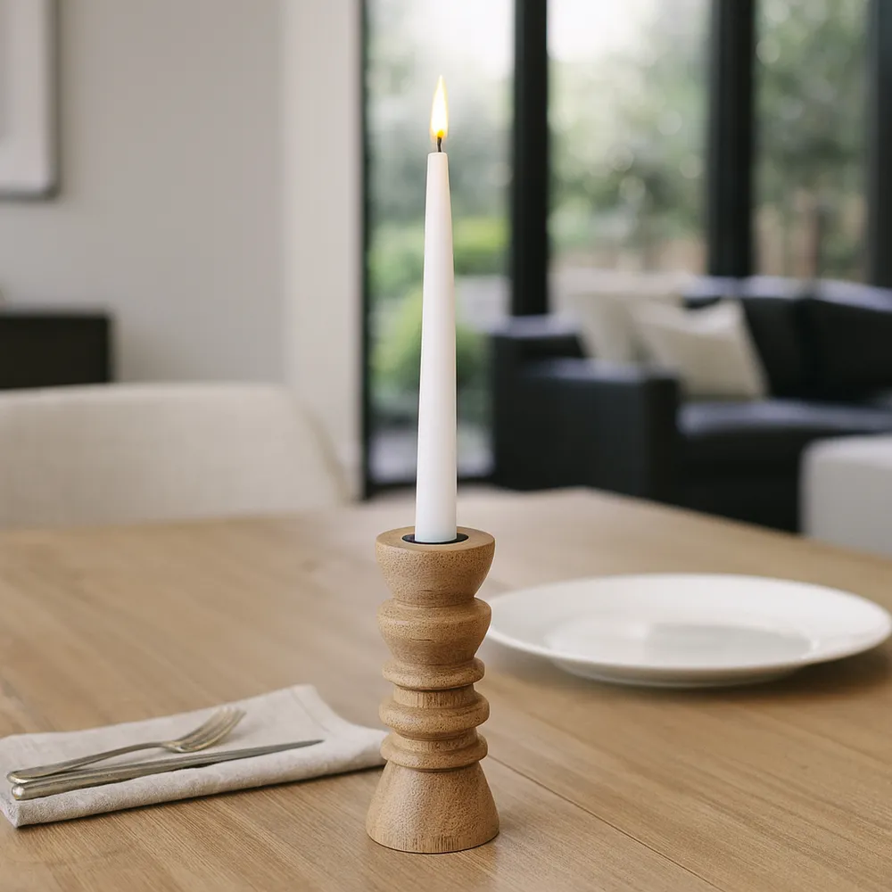 BREEVIEW TAN CANDLE HOLDER 6 (IN)