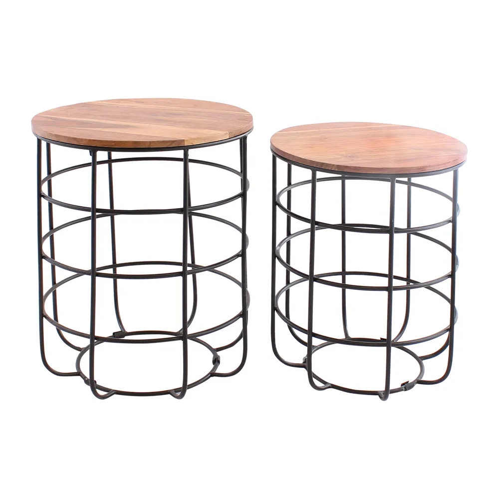 AVA SET OF 2 BLACK TABLE 23 (IN)