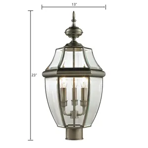 Ashford 23'' High 3-Light Outdoor Post Light - Antique Nickel 2
