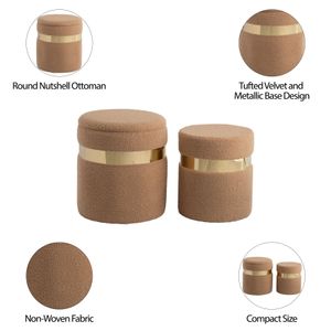 GORDENRIDGE SET OF 2 TAN OTTOMANS 18 (IN) 9