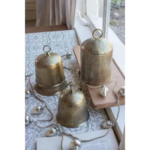 Set of 3 Antique Brass Finish Bells 1