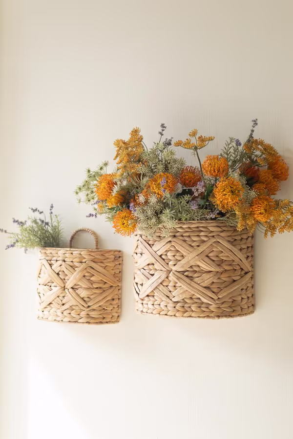 Set of 2 Seagrass Wall Baskets