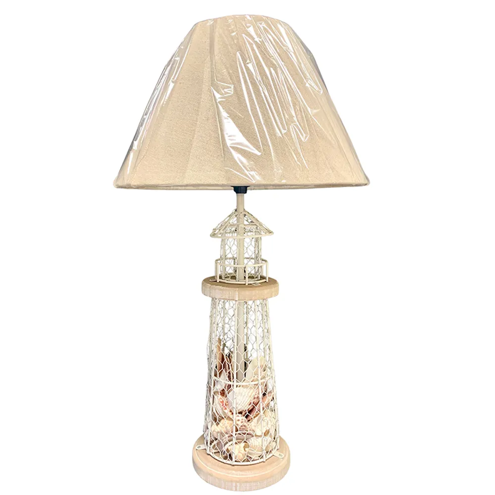 21-1/4" LIGHTHOUSE TABLE LAMP W/SHELLS