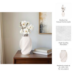 DALEYWORTH WHITE VASE 12 (IN) 8