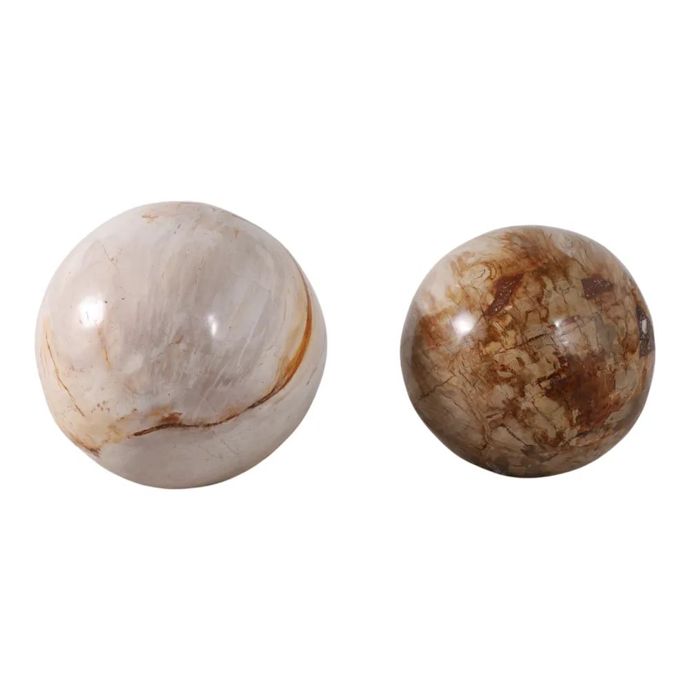 ELDERVIEW SET OF 2 IVORY ORBS 6 (IN)