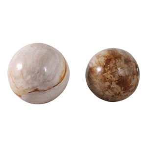 ELDERVIEW SET OF 2 IVORY ORBS 6 (IN) 6