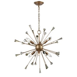 Sprigny 25'' Wide 6-Light Chandelier - Matte Gold 1