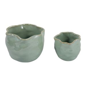 DRAPERSTONE SET OF 2 GREEN PLANTER 6 (IN) 6