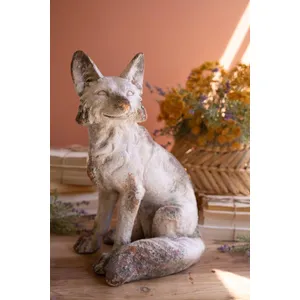 Faux Concrete Sitting Fox 1