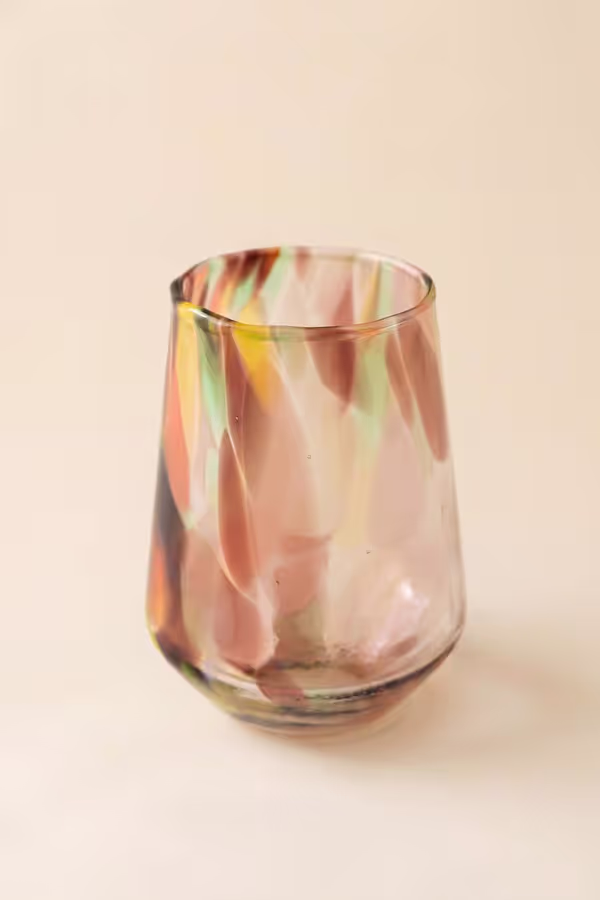 Tapered Multi-Color Glass Tumbler