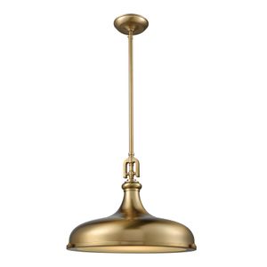 Rutherford 18'' Wide 1-Light Pendant - Satin Brass 1