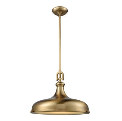 Rutherford 18″ Wide 1-Light Pendant - Satin Brass