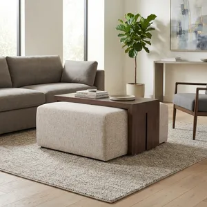 DRYDENFORD IVORY OTTOMAN 17 (IN) 12