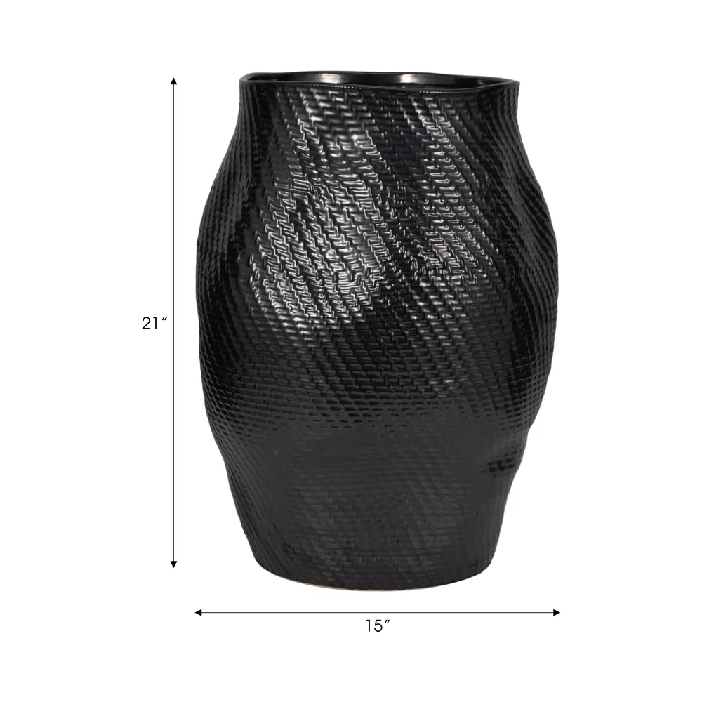 CLARAPARK BLACK VASE 21 (IN)
