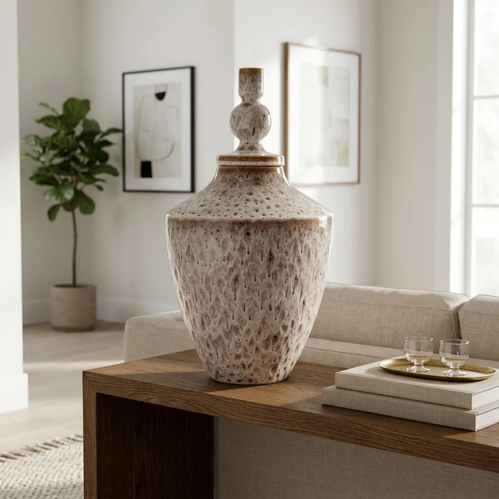 LINTONLAKE WHITE VASE 23 (IN)