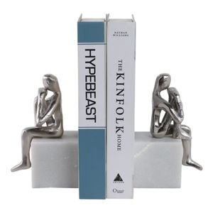 HARPERSHAW SET OF 2 SILVER BOOKENDS 8 (IN) 3