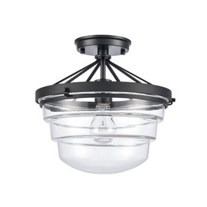 Boyer 12'' Wide 1-Light Semi Flush Mount - Matte Black 2