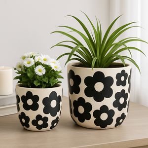 AXELGROVE SET OF 2 BLACK PLANTER 8 (IN) 9