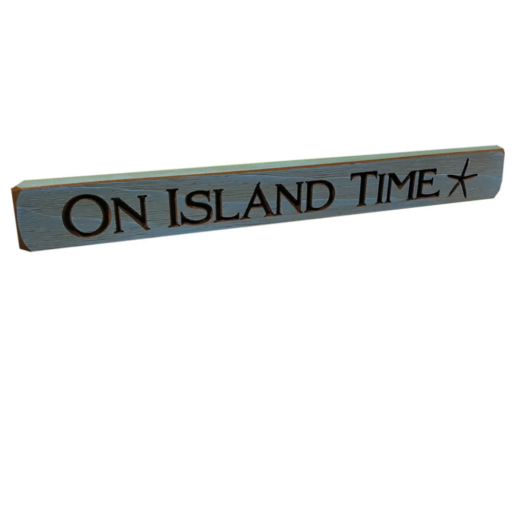 18" USA ON ISLAND TIME BARNWOOD SIGN