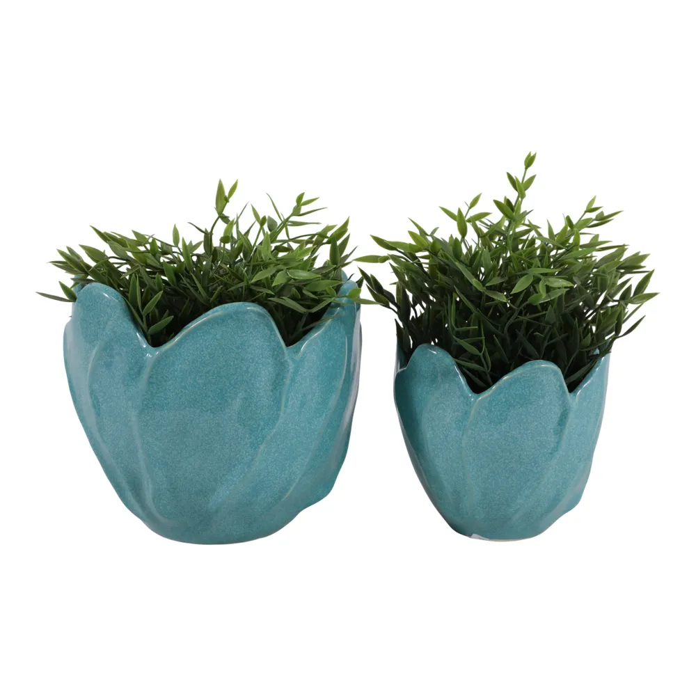 DRYDENRUN SET OF 2 BLUE PLANTER 7 (IN)
