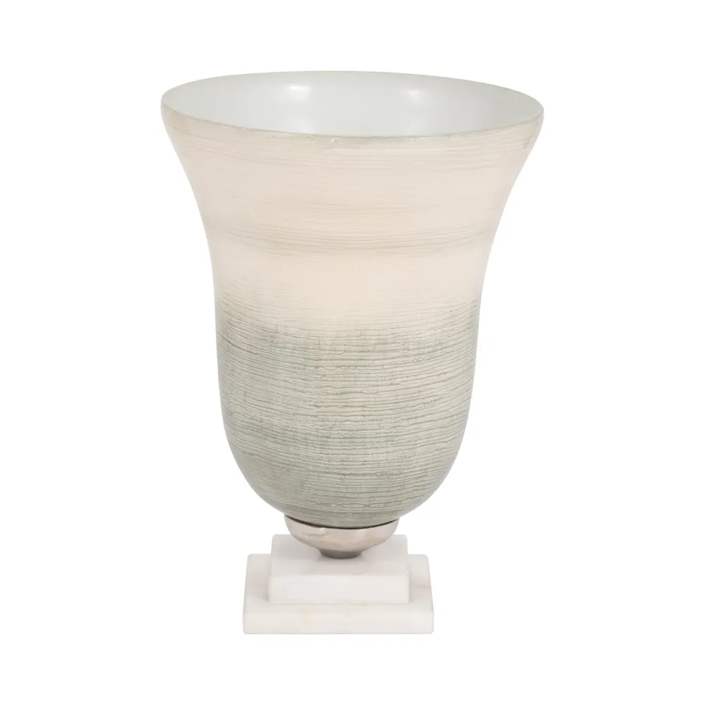 ERWINLAND WHITE GLASS VASE 12 (IN)