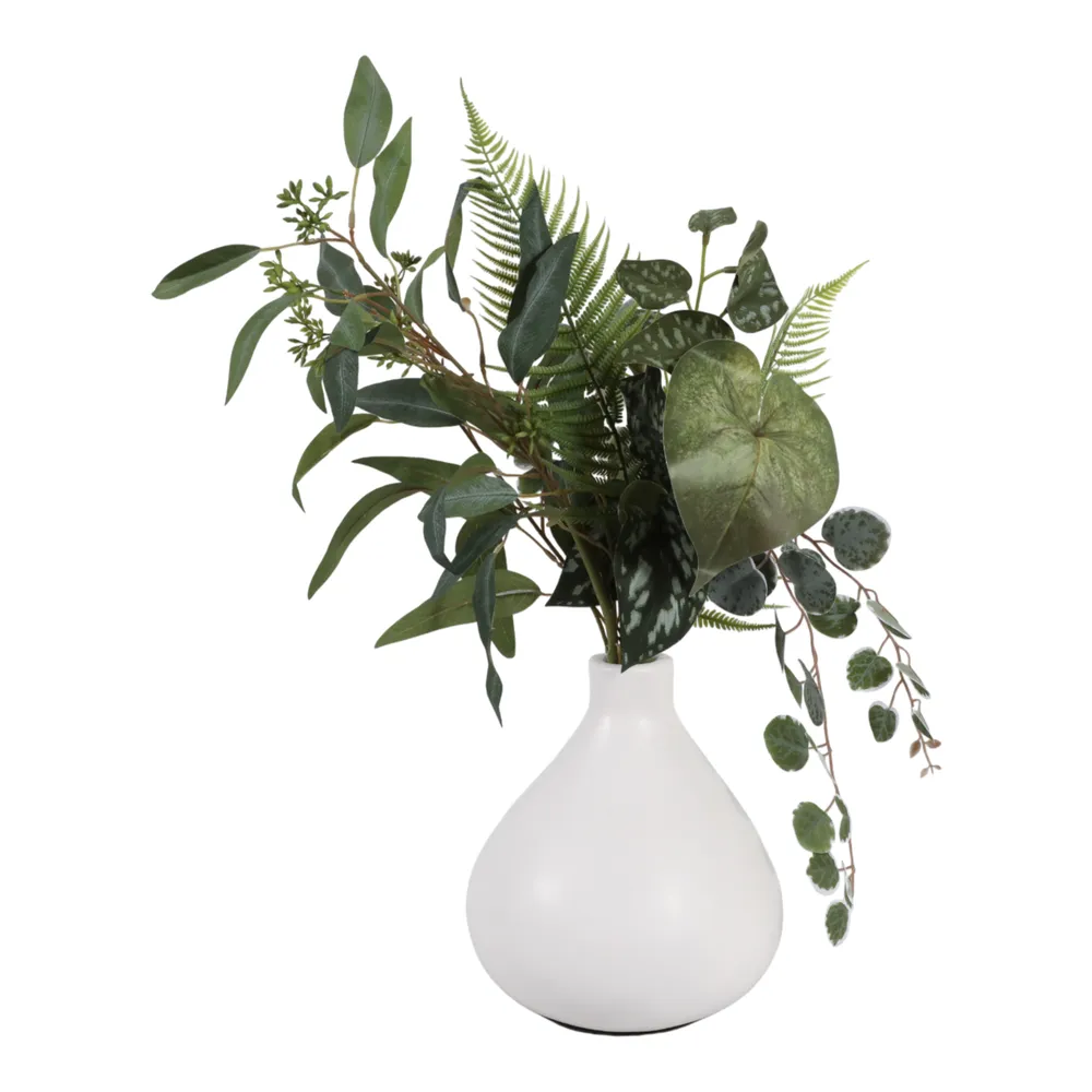 DUTTONSIDE WHITE VASE 9 (IN)