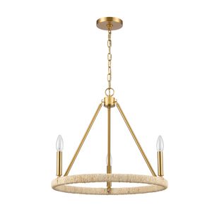 Abaca 20'' Wide 3-Light Chandelier - Brushed Gold 7