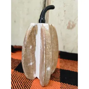 Lg Whittled Pumpkin 10x5in 1