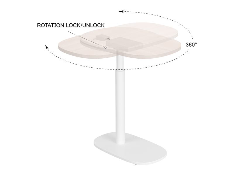 Buddy Adjustable Rotating Side Table Natural & White 7