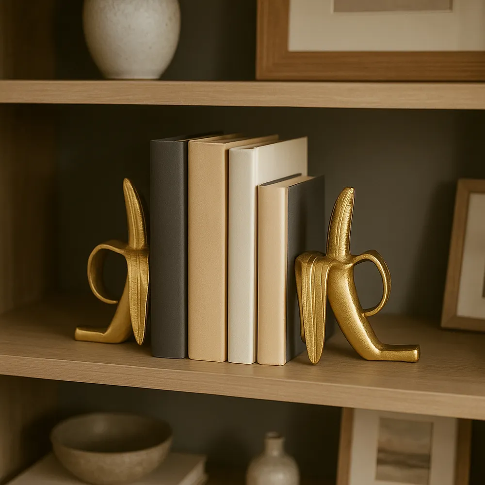 ERINBROOK SET OF 2 GOLD BOOKENDS 9 (IN)