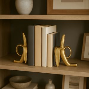 ERINBROOK SET OF 2 GOLD BOOKENDS 9 (IN) 2