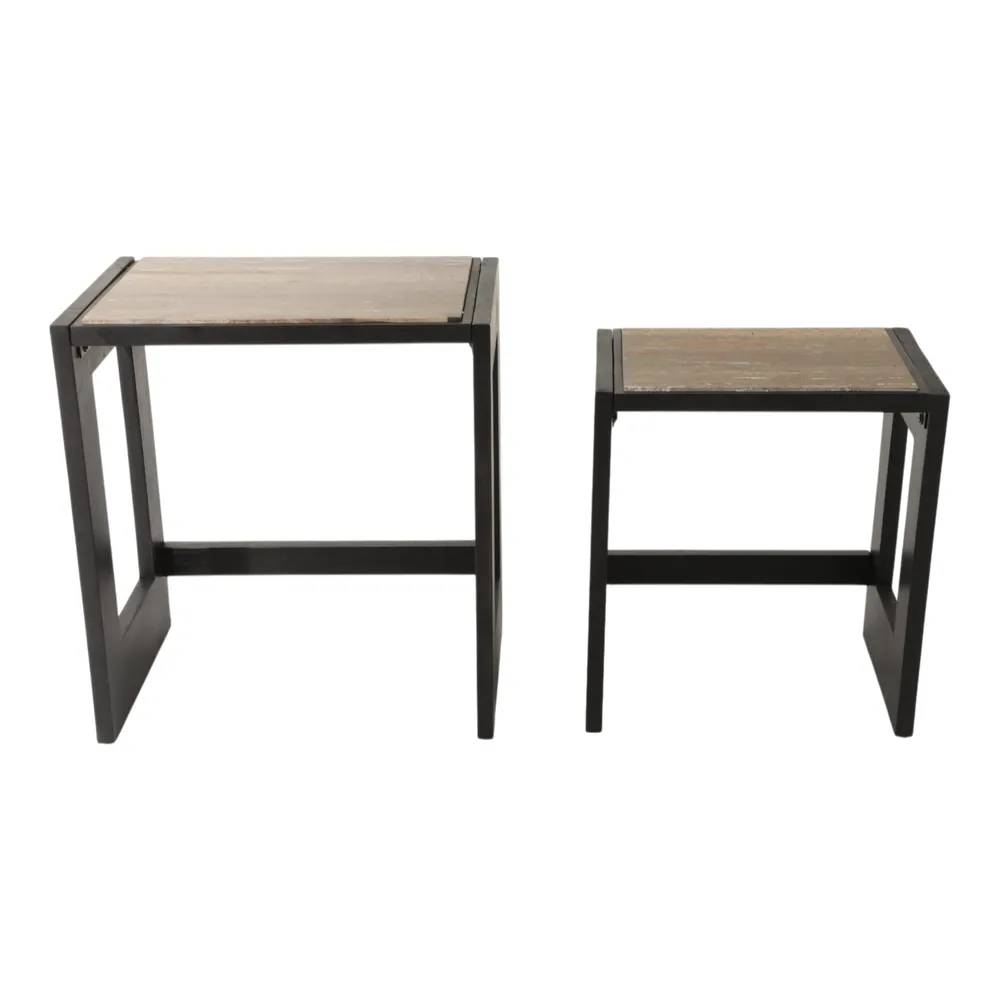 S/2 20/24"WENSTON ACACIA WD ACCENT TBLES,BRWN 2BXS