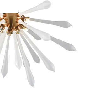 Spiritus 24'' Wide 4-Light Flush Mount - Aged Brass with White 4