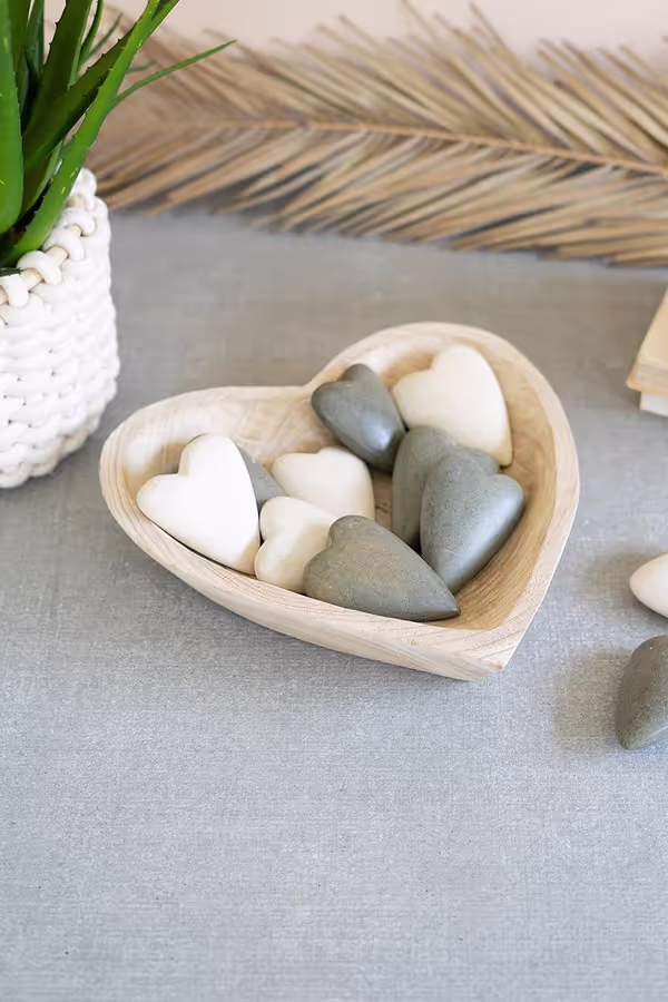 Hand-Carved Wood Heart Bowl
