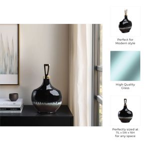 ELMONTGROVE BLACK GLASS VASE 16 (IN) 10