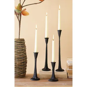 Set of 4 Cast Iron Taper Candle Holders 1