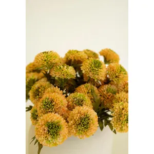 Bundle of 7 Artificial Yellow Ball Dahlias 7