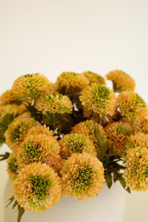 Bundle of 7 Artificial Yellow Ball Dahlias