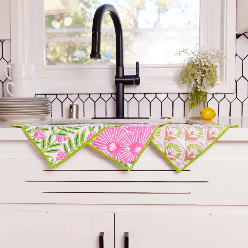 Pink Papaver Eco Dish Cloth (Set of 3)