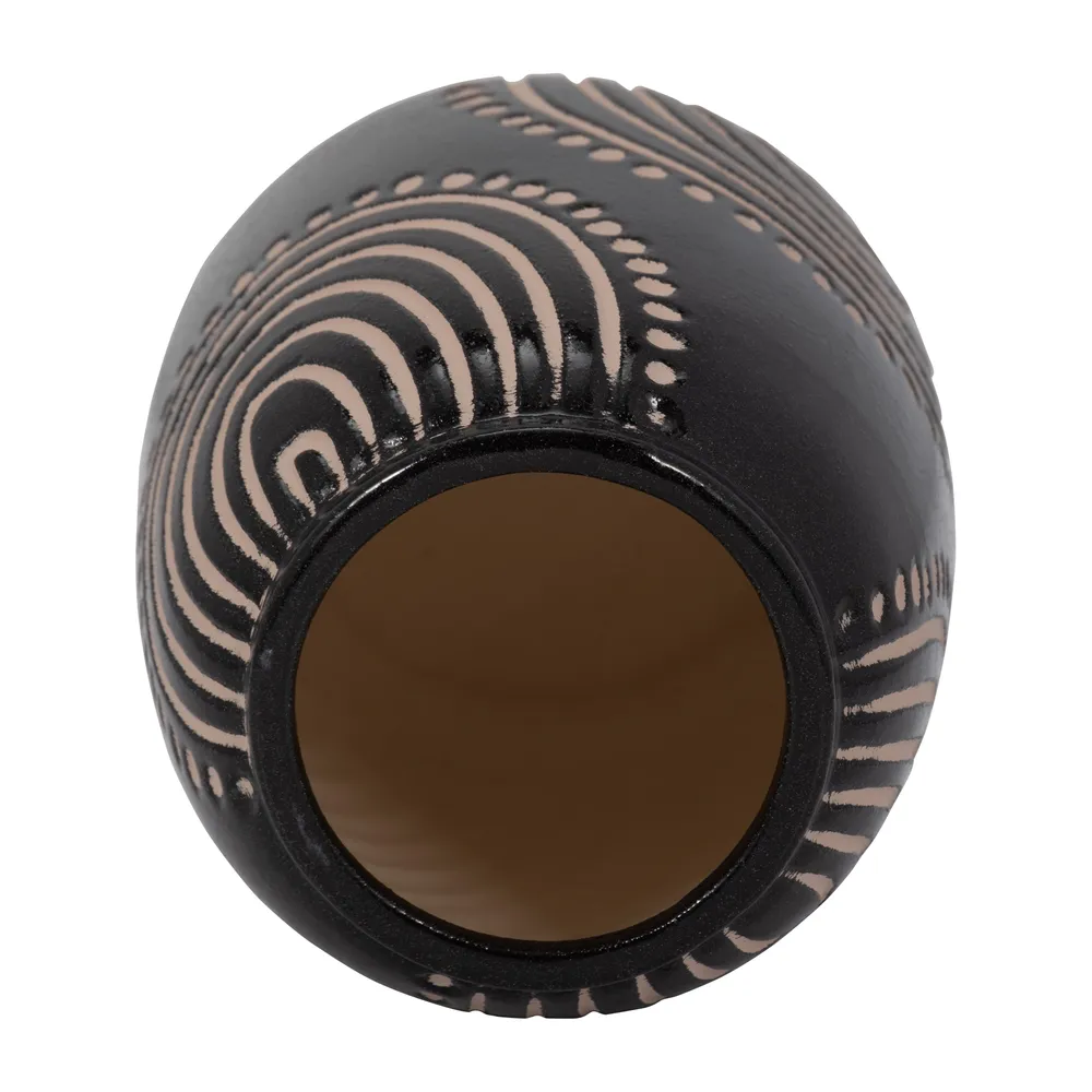 NORAMILL BLACK VASE 9 (IN)