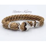 WHITE WRISTLET W ROPE STRAP & JUTE - ANCHOR - ASST 1