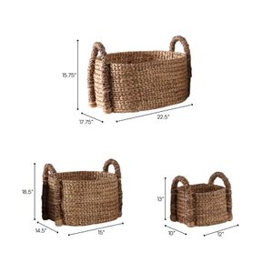 ROSSSIDE SET OF 3 TAN BASKETS 16 (IN) 10