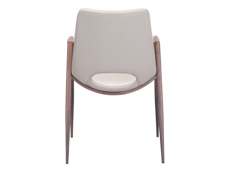 Desi Dining Chair Beige & Walnut 5