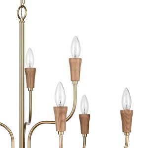 Inga 29'' Wide 9-Light Chandelier - Brass 3