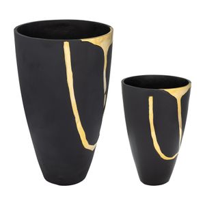 DUTTONBURN SET OF 2 BROWN VASES 14 (IN) 4