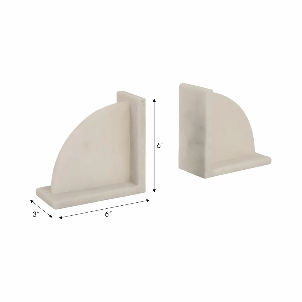 JULIANWIND SET OF 2 WHITE BOOKENDS 6 (IN)
