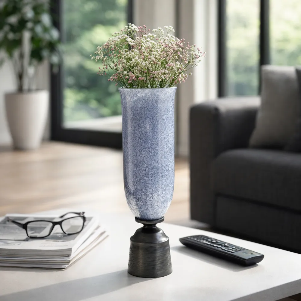 ELTONBROOK BLUE GLASS VASE 20 (IN)